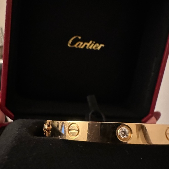 ✅ Cartier ⭐️  LOVE BRACELET, 4 DIAMONDS - Rose Gold - Size 18 - Picture 5 of 15